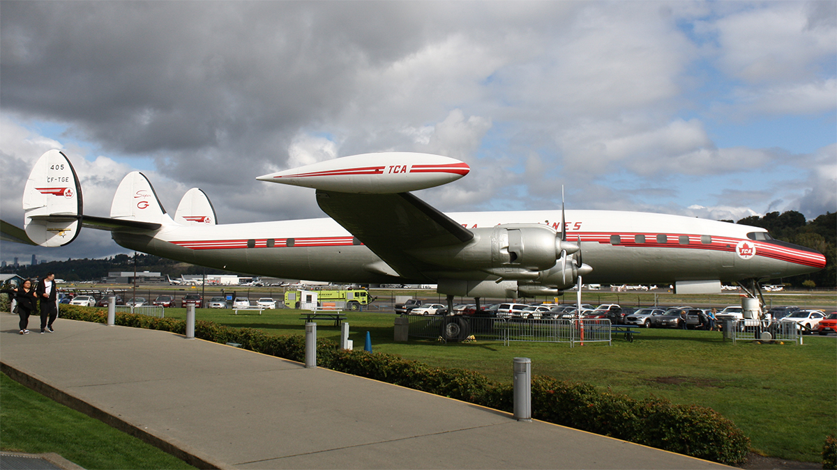 Full size: Trans-Canadian Airlines L1049G CF-TGE at Boeing Field/King County International Airport